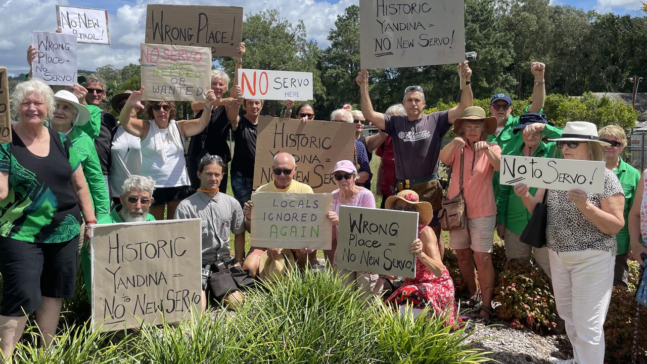 Yandina residents opposed to the construction of a service station across the road from the heritage listed arts hall.