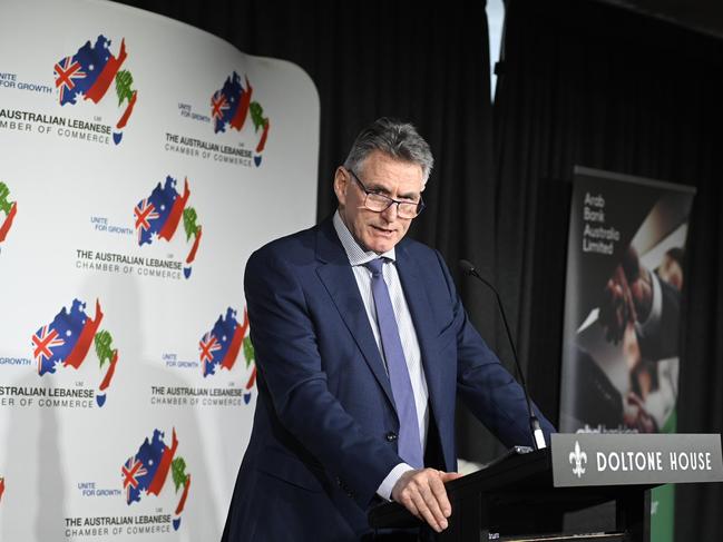 NAB CEO Ross McEwan addressing an Australian Lebanese Chamber of Commerce lunch on Thursday afternoon in Sydney. Picture: Supplied