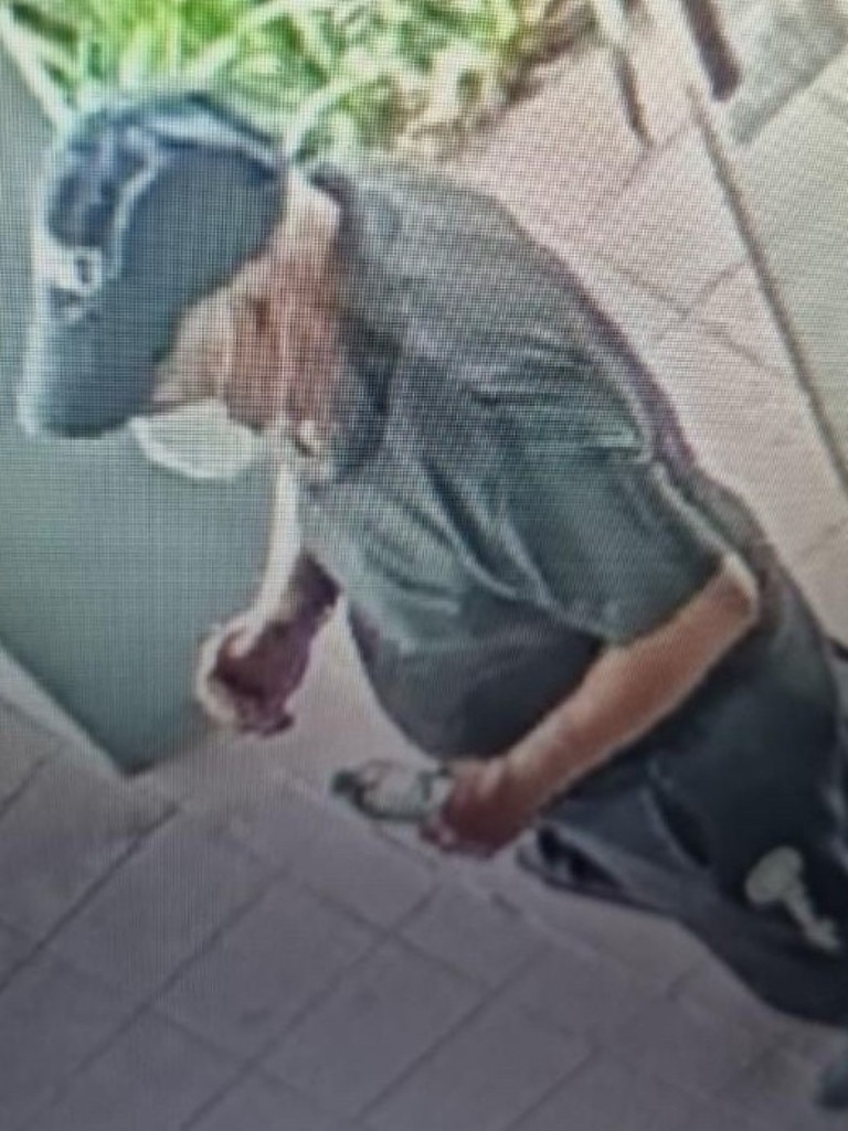 Police have released a CCTV image of man they believe can assist investigators following several explosions and a fire in Gosford this afternoon. Picture: NSW Police/Handout/NewsWire