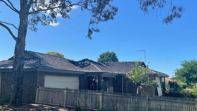 The roof of the Lascelle Drive house has collapsed.