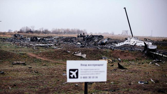 The MH17 crash site in the village of Hrabove in Ukraine in November 2014. Picture: AFP