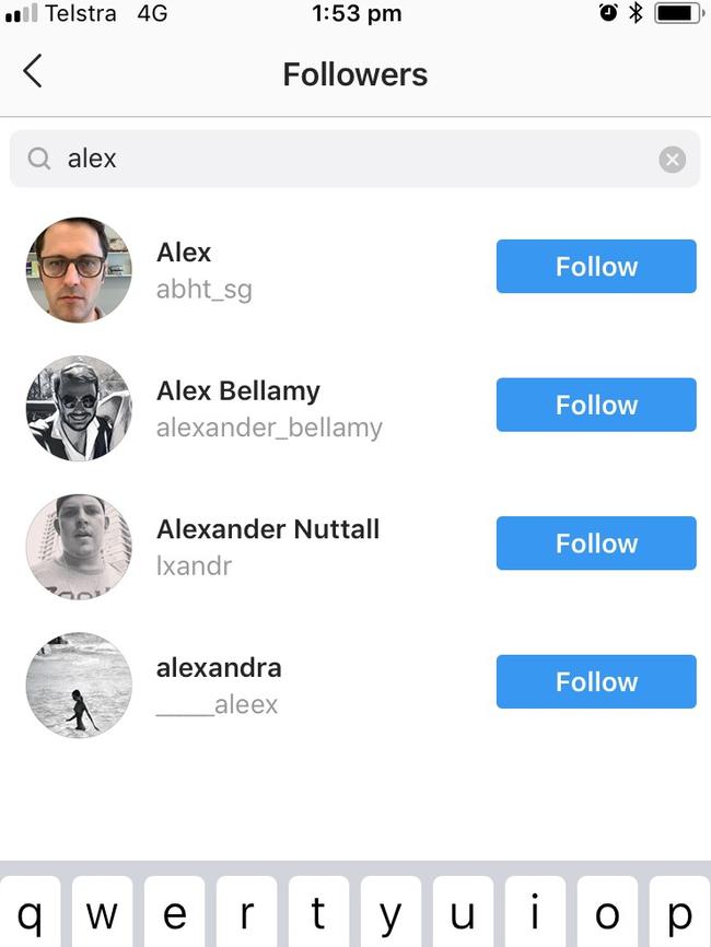 Turnbull’s son Alex is also a follower of the account. Picture: Instagram