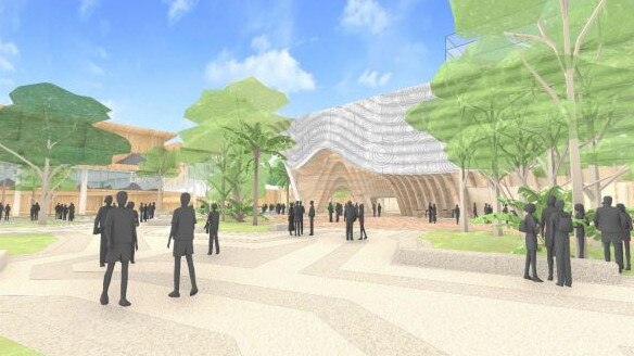 Artist's Impression of the proposed Sunshine Coast Regional Gallery from Felicity Park.