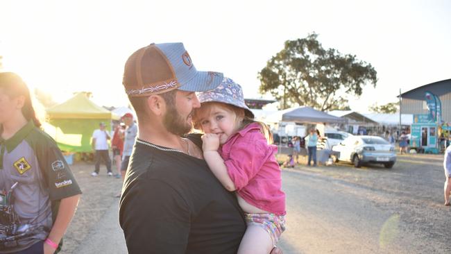 Families at the Lights on the Hill Trucking Memorial event at Gatton on Saturday, September 30, 2023.