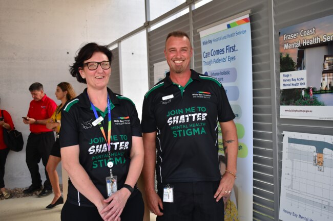 Wide Bay Mental Health and Specialised Services program manager Cindy with Wide Bay Mental Health advanced health worker Tony McKillop. Both will be working in the new facility once it’s built. Picture: Isabella Magee