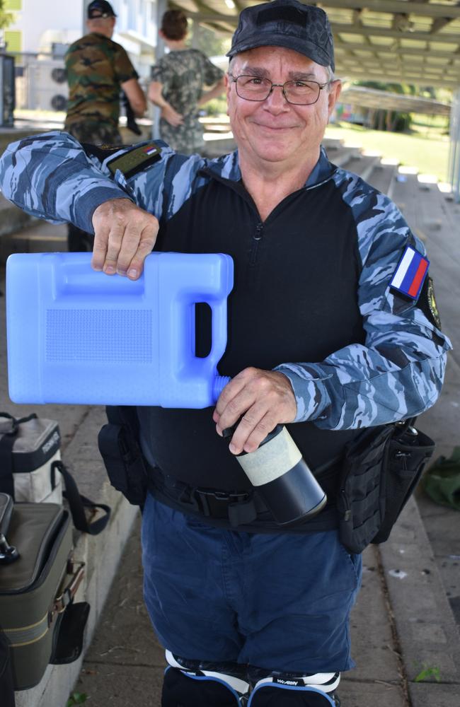 Peter Frier, of Mackay, at Mackay Urban Gelsoft Games event at Mackay North State High School. He is wearing a Russian uniform and has been participating in the skirmish events in Mackay since they started. Photo: Janessa Ekert