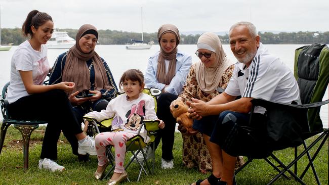 Dr Jamal Rifi and his wife, Lana, host the Dawwas family.Picture: Nikki Short