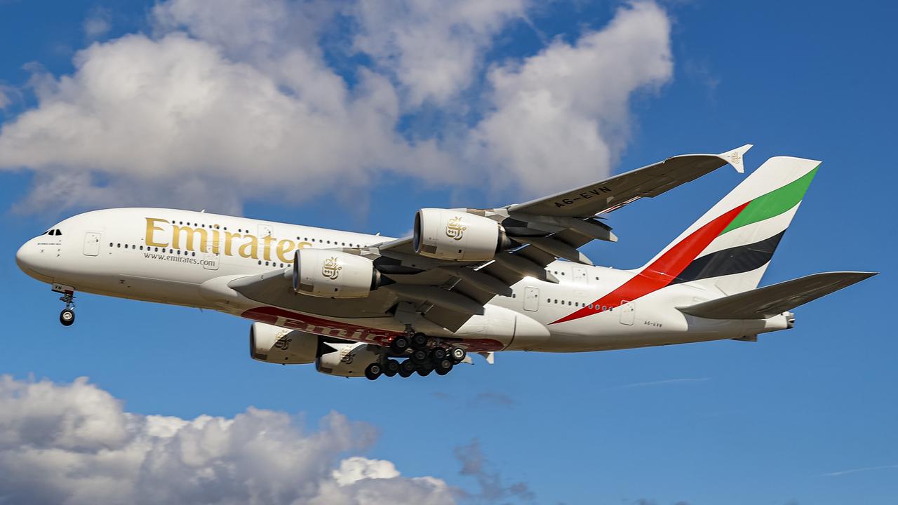 An Emirates Airbus A380 aircraft. Picture: Nicolas Economou/NurPhoto via Getty Images