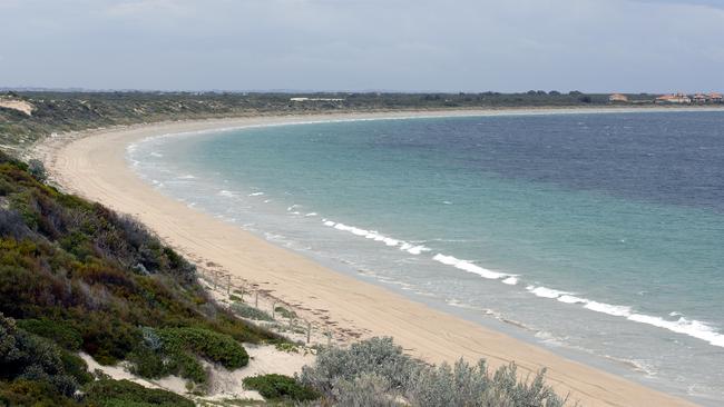 Warnbro Beach, south of Perth, has a small section where beachgoers can disrobe.