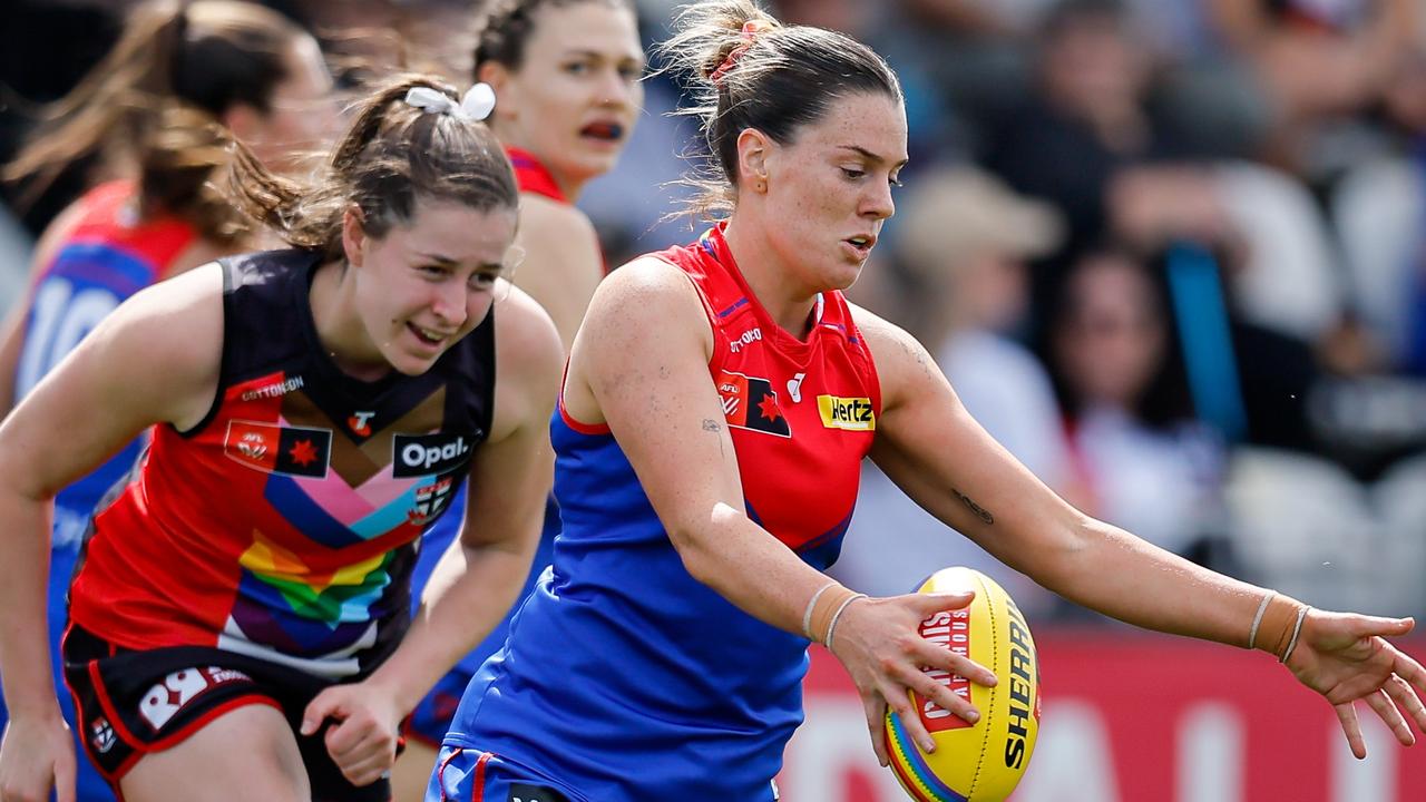 Maeve Chaplin is on track to become an All-Australian defender in her fourth season at Melbourne. Picture: Dylan Burns / Getty Images