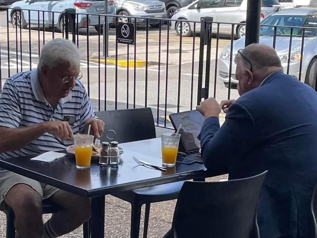 Frank Zumbo having a meal with Craig KellySource: Supplied