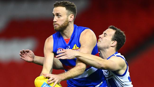 Bulldog Hayden Crozier was offered a one-match ban for his indiscretion against the Roos. Picture: Getty Images