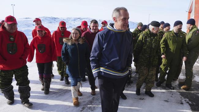 Canadian Prime Minister Mark Carney at a Canadian Armed Forces forward-operating location in Iqaluit. Picture: The Canadian Press