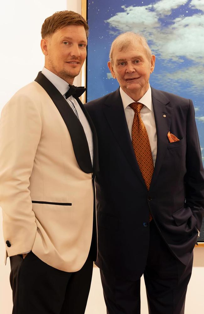 John Farnham with his son Rob Farnham on his wedding day. Picture: Instagram