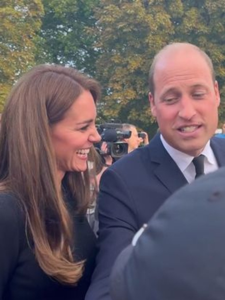 Prince William and Kate, the Duchess of Cambridge, shared a touching moment with a mourner in the crowd. Picture: Instagram