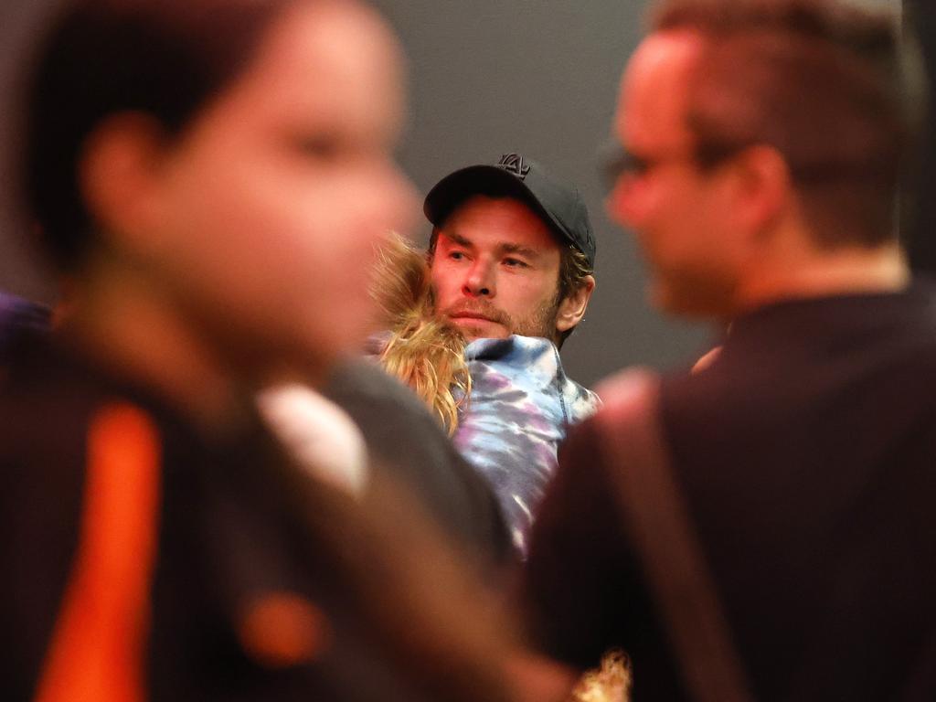 Chris Hemsworth spotted at Ed Sheeran’s Brisbane concert on Friday night. Picture: Josh Woning