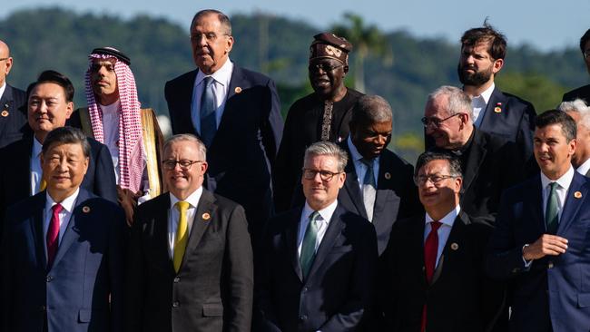 G20 leaders pose for a group photo at the G20 Summit in Rio de Janeiro, Brazil. Picture: AFP