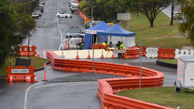 One of the border checkpoints over the weekend. Picture: NCA NewsWire / Steve Holland