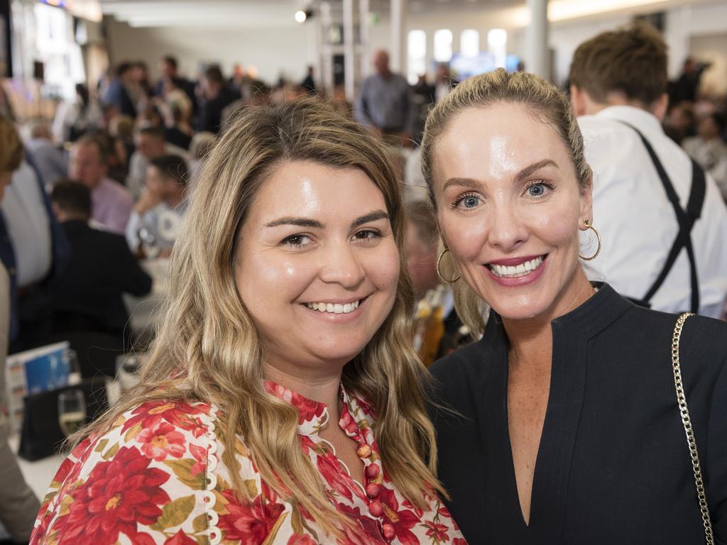 Nikki Cleary (left) and Michelle Nolan at It's A Bloke Thing 2023 at Wellcamp Airport, Friday, August 18, 2023. Picture: Kevin Farmer