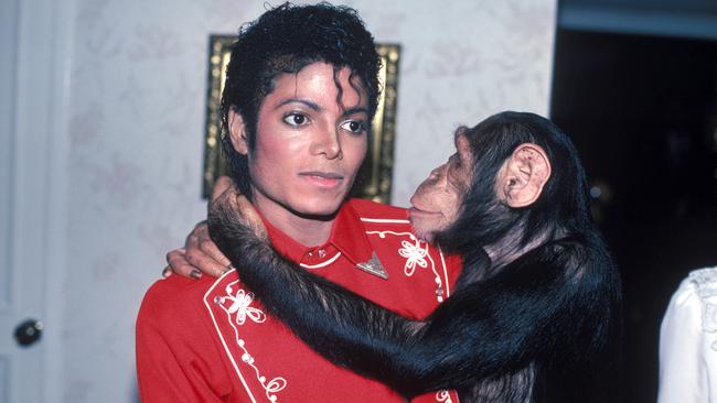 Michael Jackson and Bubbles the chimp.