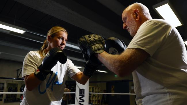 Ella Boot training with Johnny Lewis. Picture: Richard Dobson