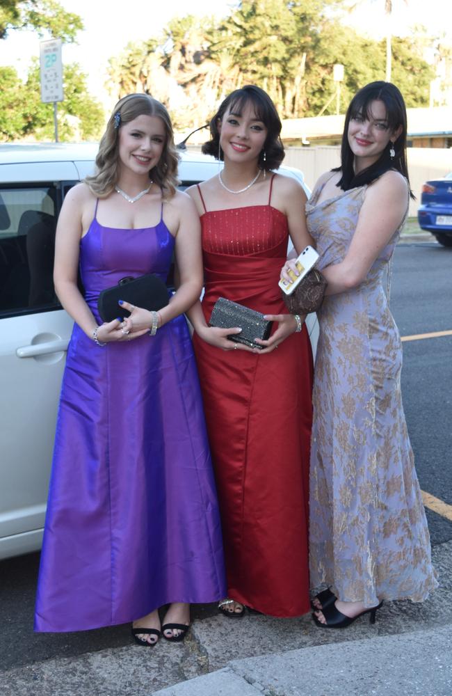 Sophie, Emily and Daphne at the Maleny State High School formal on November 16, 2022. Picture: Sam Turner