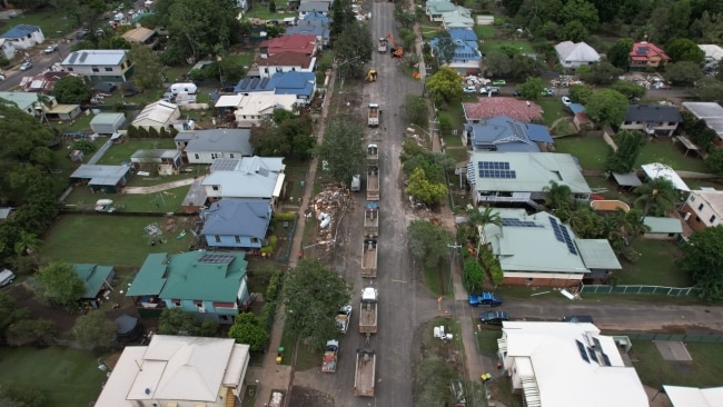 A Drone image on Thursday shows streets in Lismore affected by the flooding disaster. Picture: NCA NewsWire/Danielle Smith