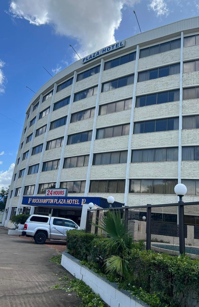 New images shared on social media of cleaning the gardens at the Rockhampton Plaza Hotel.