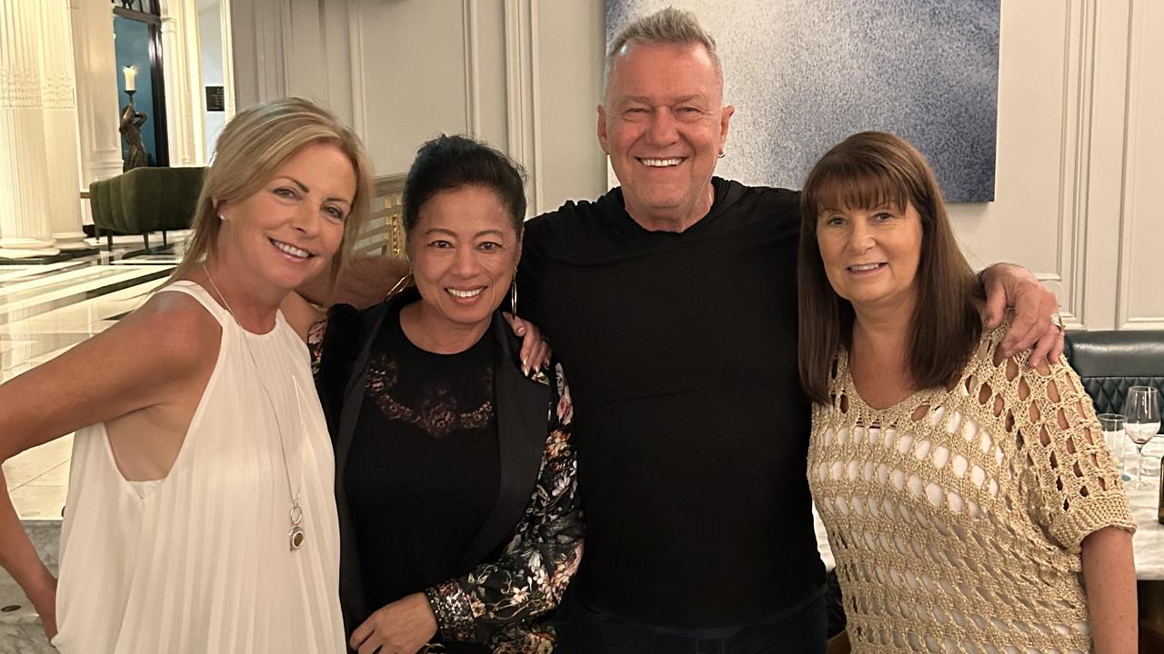 Jane and Jimmy Barnes with Jimmy’s first cousin Joanne Duffy (left) and Jacqueline, wife of Jimmy’s cousin Jackie. Picture: Supplied.