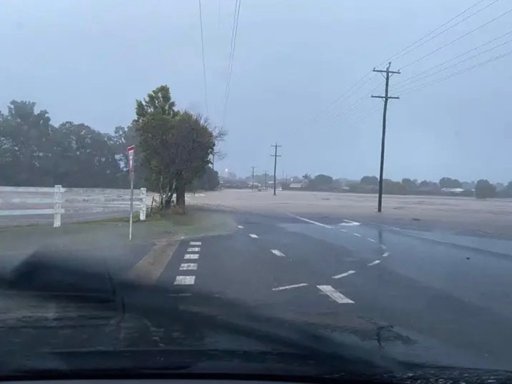 Dave Jelicich posted this photo of flash flooding covering the roads in Hervey Bay.