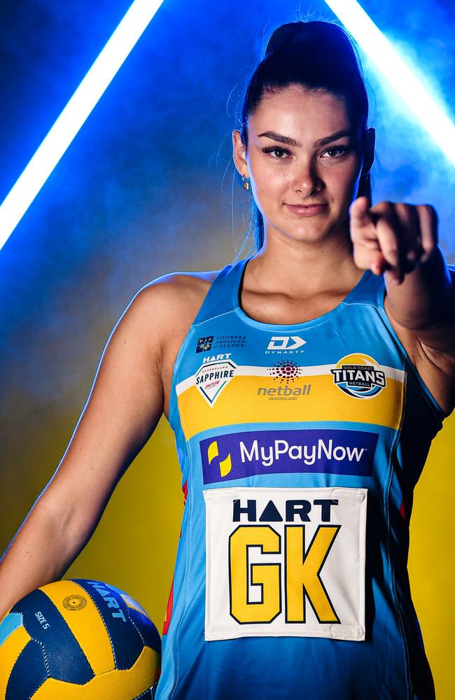 Jess Milne of the Gold Coast Titans netball