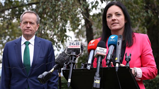 Bill Shorten and Emma Husar. Picture: Adam Yip