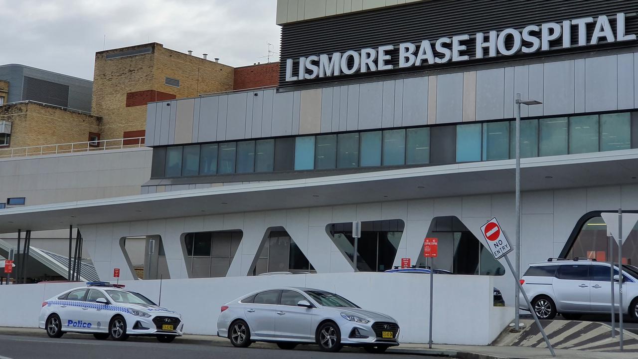 Police cars outside Lismore Base Hospital. Picture: File.