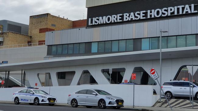 Police cars outside Lismore Base Hospital. Picture: File.