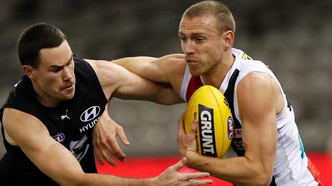 He’s unheralded, but Callum Wilkie is doing great things for the flying Saints. Picture: AFL Photos/Getty Images