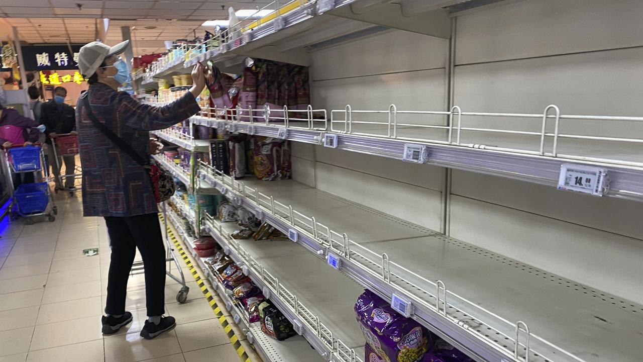 Rumours of a Beijing lockdown have sparked panic buying. Picture: Kevin Frayer/Getty Images