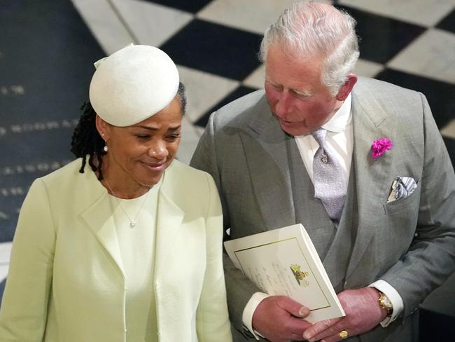 Meet the in-laws: Britain's Prince Charles and Doria Ragland, mother of the bride. Picture: AP