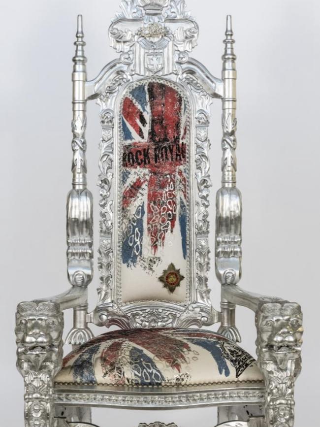 A silver throne is among the items up for grabs. Picture: Supplied/Gibsons