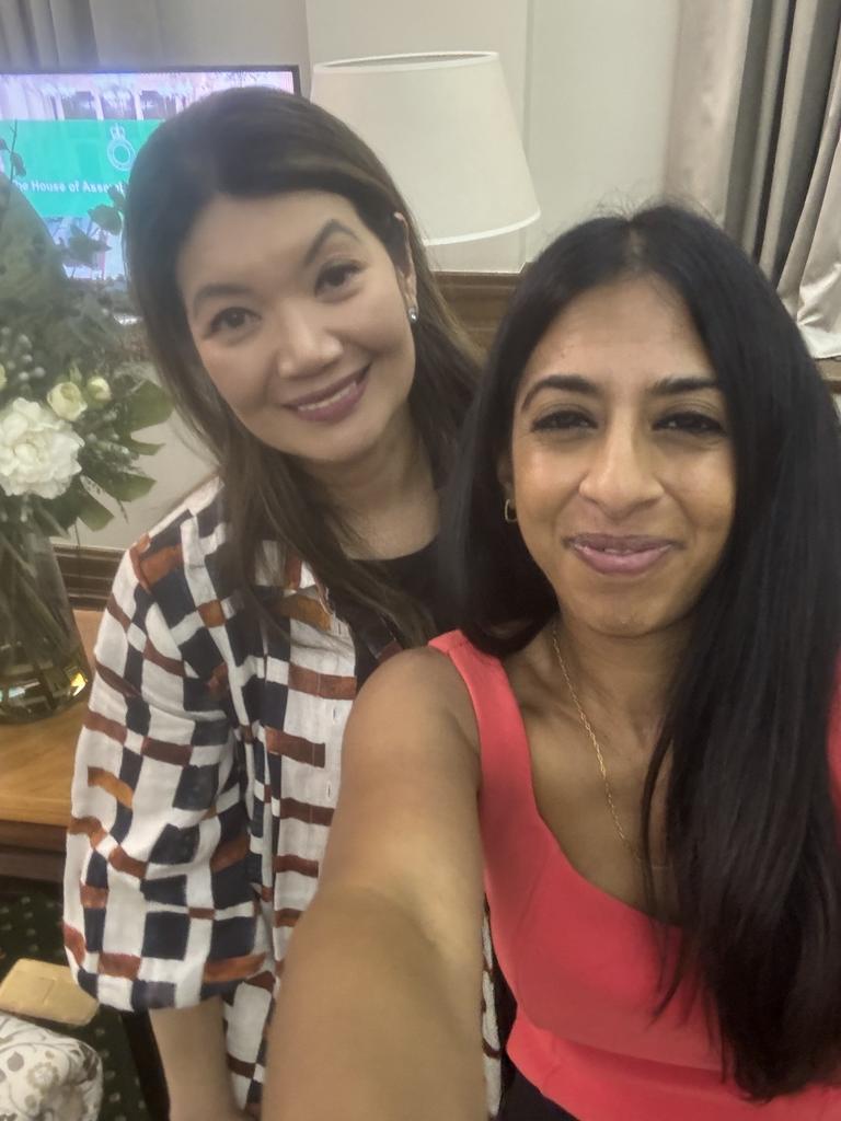 Jing Lee and Joanna Howe in a selfie at Parliament House on the night of the abortion vote.