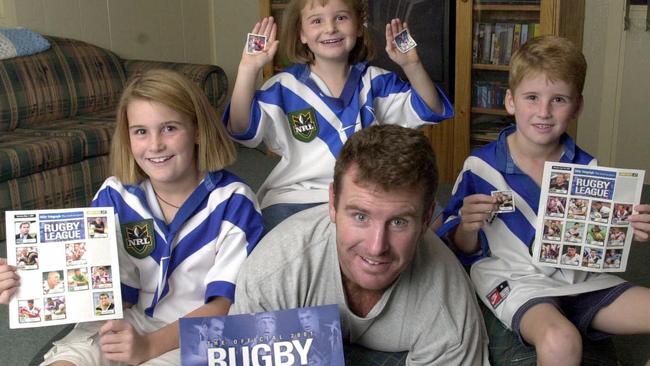 Former Canterbury captain Darren Britt with children, Alannah, Dean &amp; Tiarne in 2001.