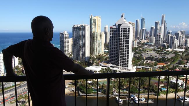 Wayne Stevens at his Atlantis West apartment, in Paradise Waters.