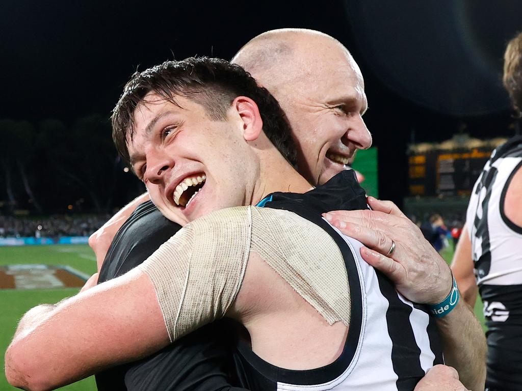 Could both these men leave the Power in 2025? Picture: Michael Willson/AFL Photos via Getty Images