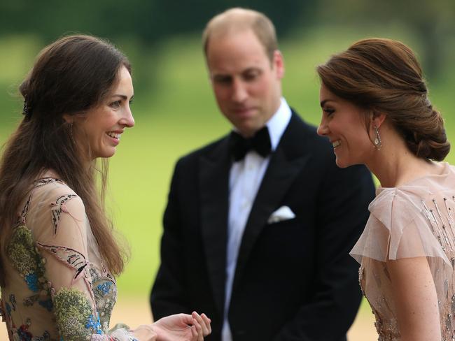 Prince William and the then-Duchess of Cambridge with Rose Cholmondeley, the Marchioness of Cholmondeley, at a gala dinner at Houghton Hall in 2016. Picture: Stephen Pond/Getty Images