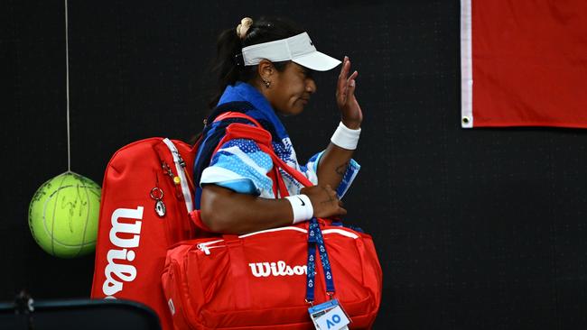 Destanee Aiava quietly left the court after her defeat. (Photo by Hannah Peters/Getty Images)