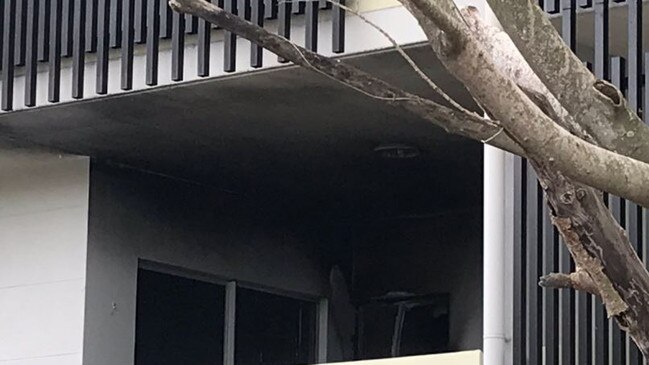 A woman was injured in the blaze at a Yeronga unit block. Picture: 7 News Brisbane