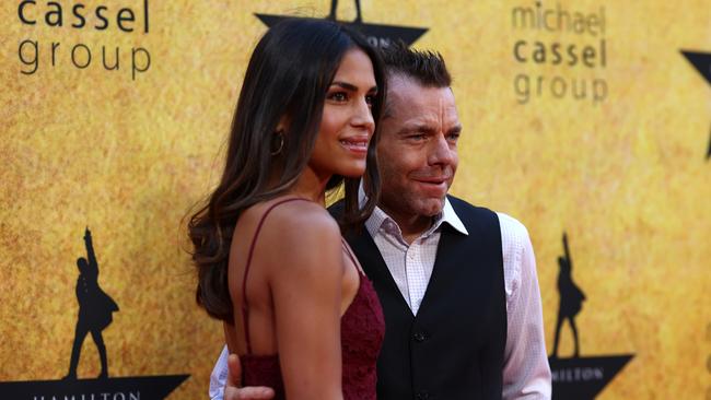 Cadel Evans and Stefania Zandonella attend the Melbourne premiere Hamilton at Her Majesty's Theatre on March 24, 2022 in Melbourne, Australia. (Photo by Graham Denholm/Getty Images for Hamilton Australia)