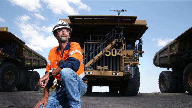 Alan Brown, grazier and miner, poses at New Acland Coal Mine in Acland, Toowoomba Region on Sunday, November 5, 2017. Mr Brown supports the New Acland Coal Mine expansion. The decision to allow the expansion is still going through the Queensland Land Court.Photo: Claudia Baxter