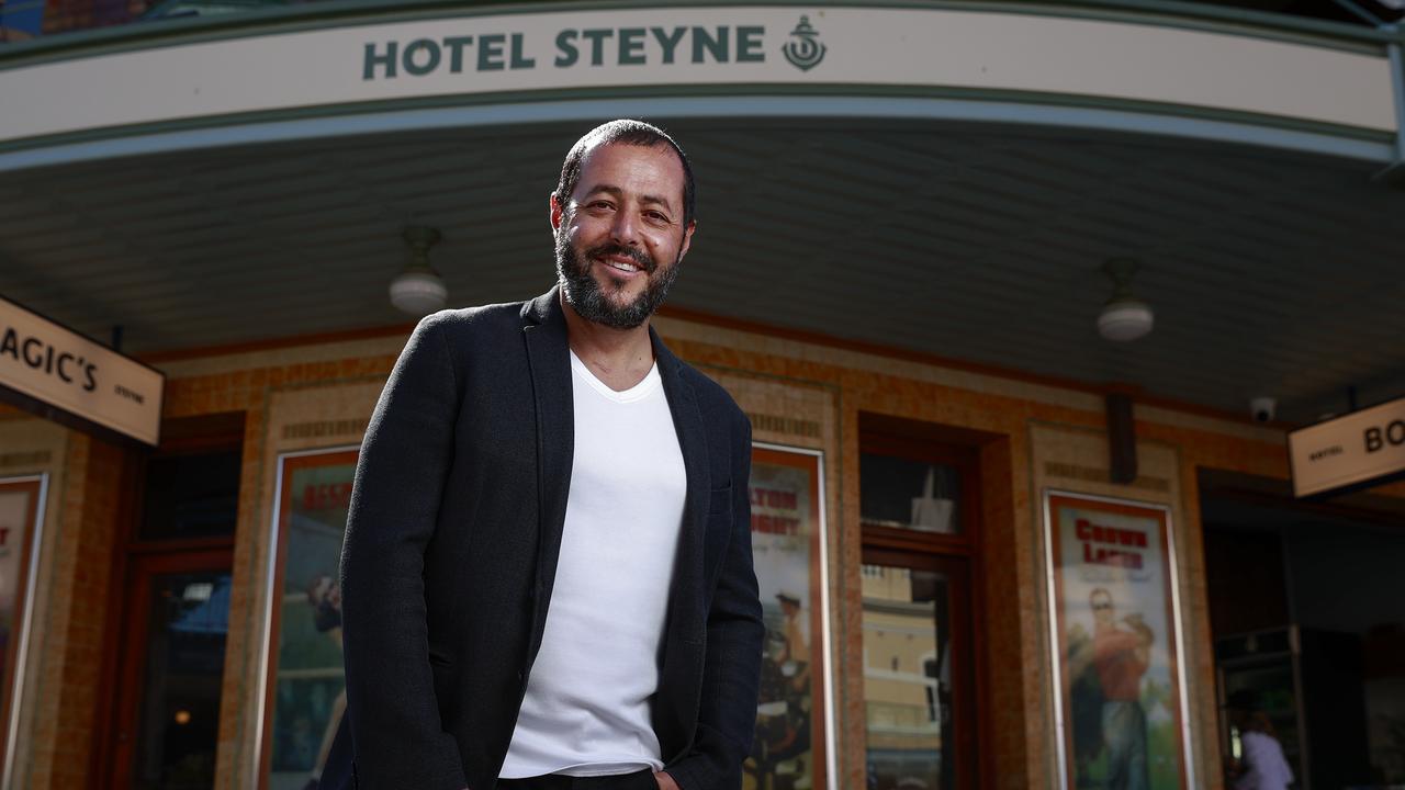 Pub baron Sam Arnaout outside Hotel Steyne, in Manly. Picture: Justin Lloyd