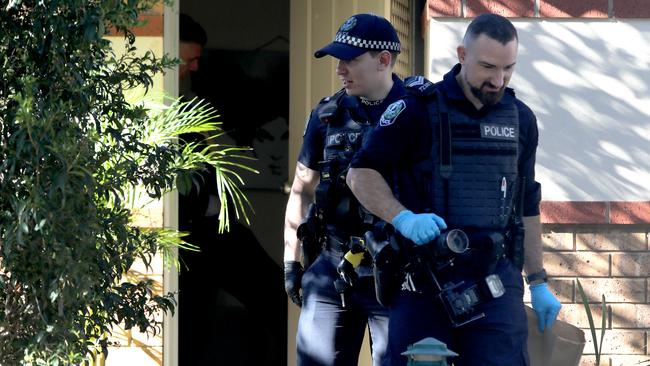 Police at the scene of a home invasion that happened in the early hours of Sunday morning. Picture: Dean Martin