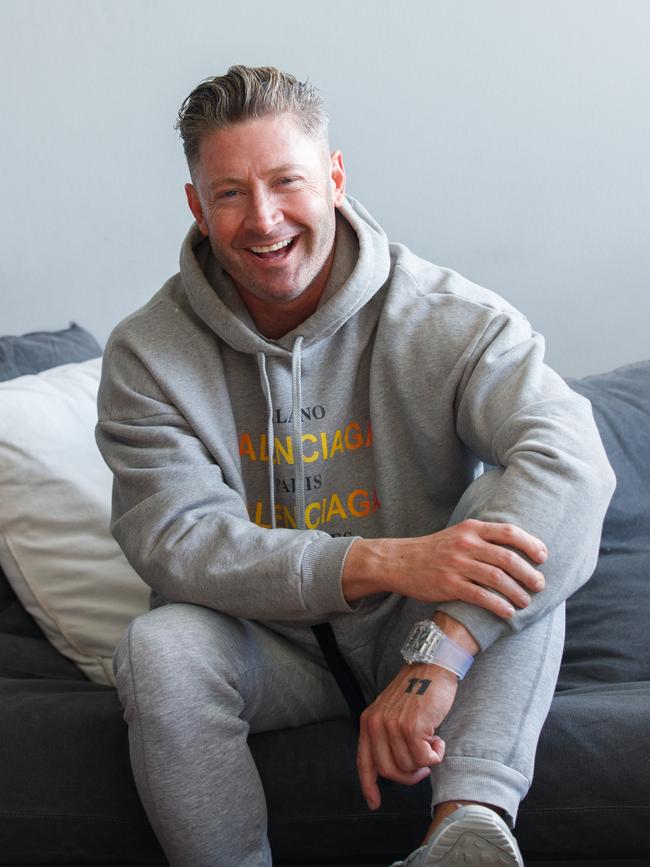 Michael Clarke at home. Picture: Tim Pascoe